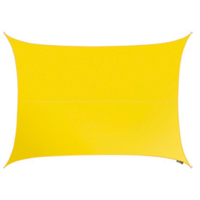 Kookaburra 3m x 2m Rectangle Waterproof Yellow Garden Patio Sun Shade Sail Canopy 98% UV Block with Free Rope