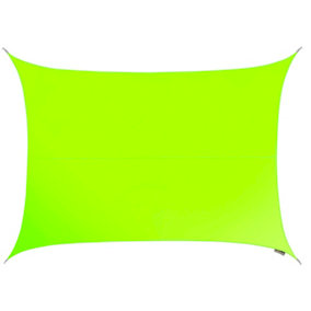 Kookaburra 4m x 3m Rectangle Water Resistant Lime Green Garden Patio Sun Shade Sail Canopy 96.5% UV Block with Free Rope