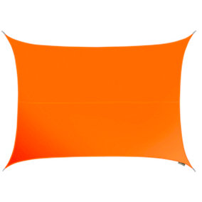 Kookaburra 4m x 3m Rectangle Water Resistant Orange Garden Patio Sun Shade Sail Canopy 96.5% UV Block with Free Rope