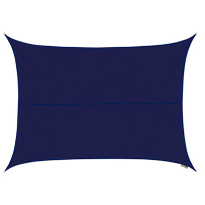 Kookaburra 4m x 3m Rectangle Waterproof Blue Garden Patio Sun Shade Sail Canopy 98% UV Block with Free Rope