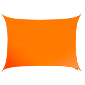 Kookaburra 4m x 3m Rectangle Waterproof Orange Garden Patio Sun Shade Sail Canopy 98% UV Block with Free Rope