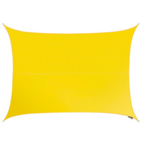 Kookaburra 4m x 3m Rectangle Waterproof Yellow Garden Patio Sun Shade Sail Canopy 98% UV Block with Free Rope