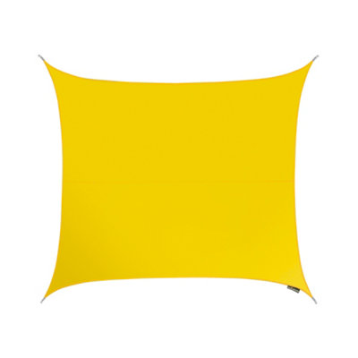 Kookaburra 5.4m Square Water Resistant Yellow Garden Patio Sun Shade Sail Canopy 96.5% UV Block with Free Rope