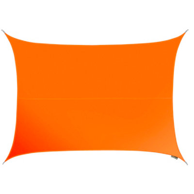 Kookaburra 5m x 4m Rectangle Water Resistant Orange Garden Patio Sun Shade Sail Canopy 96.5% UV Block with Free Rope