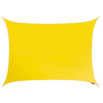 Kookaburra 5m x 4m Rectangle Waterproof Yellow Garden Patio Sun Shade Sail Canopy 98% UV Block with Free Rope