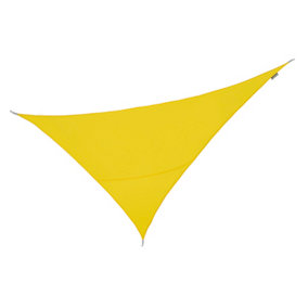 Kookaburra 6m x 4.2m Right Angle Triangle Water Resistant Yellow Garden Patio Sun Shade Sail Canopy 96.5% UV Block with Free Rope