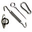 Kookaburra Silver Stainless Steel Turnbuckle with Hook Ends Shade Sail Fitting Garden Patio Fixing Accessory