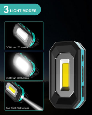 KOOLITE Battery Powered Work Light, LED Inspection light with 3 modes, Magnetic rotating stand, Portable light