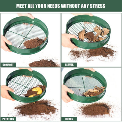 KOOLPUG Garden Series 3-in-1 Green Soil Sieve Garden Riddle with ...