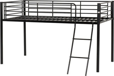 Kora Mid Sleeper Metal Bed Frame in Black Finish fits  3ft Single Mattress