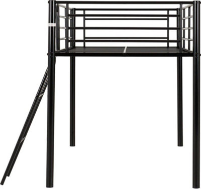 Kora Mid Sleeper Metal Bed Frame in Black Finish fits  3ft Single Mattress