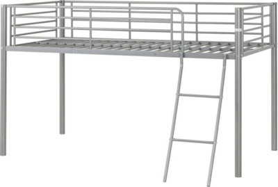 Kora Mid Sleeper Metal Bed Frame in Silver Finish fits  3ft Single Mattress