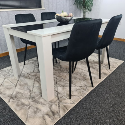 Kosy Koala Modern Dining Table Set With 4 Black Chairs Dining Room ...