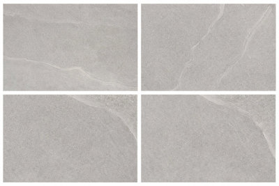 Kovac Grey Matt Porcelain Floor Tiles (105 Pack - 15 Box - 18.9m2 Coverage) - Bedroom - Inspired by Natural Stone Textures
