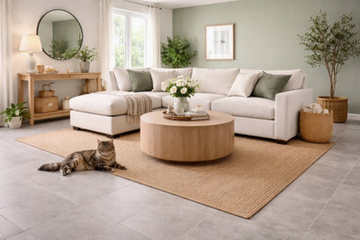 Kovac Grey Matt Porcelain Floor Tiles (70 Pack - 10 Box - 12.6m2 Coverage) - Bathroom - Inspired by Natural Stone Textures