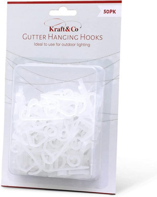 Kraft & Co 50 Gutter Hooks  Outdoor Hanging  Clips for Lighting