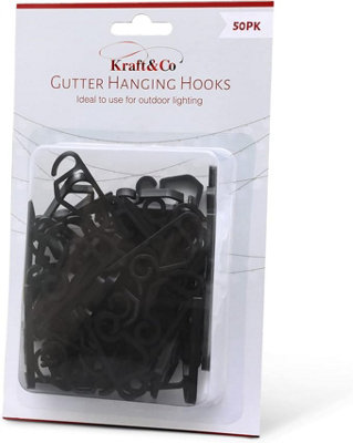 Kraft & Co 50 Gutter Hooks Outdoor Hanging Clips for Lighting