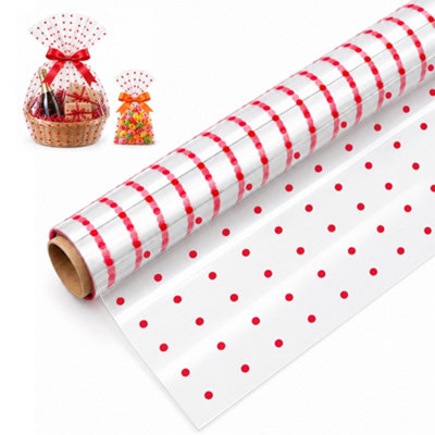 Kraft&Co Cellophane Wrap Roll Crystal Clear Plastic Wrapping for ...