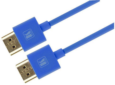 KRAMER Premium High Speed HDMI Lead, Ultra Slim Flexible Lead, 3m Blue