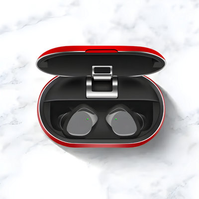 Krane & Bauer Hurricane Bluetooth Wireless Noise Cancelling Earbuds with IPX7 Waterproof Red