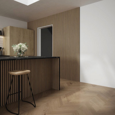 Kraus - Ash Brown - Acoustic Slat Wall Panel - (L) 120cm x (W