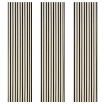 Kraus - Ash Brown - Easy-Fit Acoustic Slat Wall Panel - (L) 240cm