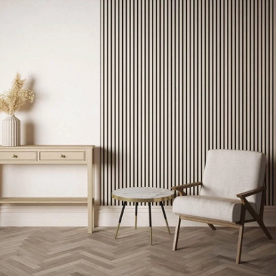 Kraus - Ash Brown - Easy-Fit Acoustic Slat Wall Panel - (L) 240cm