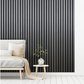 Kraus Easy Living - Alder Grey - Acoustic Slat Wall Panel (L) 240cm x (W) 60cm Single Panel - Sample Size Available