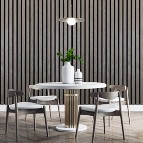 Kraus Easy Living - Chestnut - Acoustic Slat Wall Panel (L) 240cm x (W) 60cm Single Panel - Sample Size Available