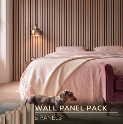 Kraus Easy Living - Chestnut - Acoustic Slat Wall Panel x5 Pack (L ...