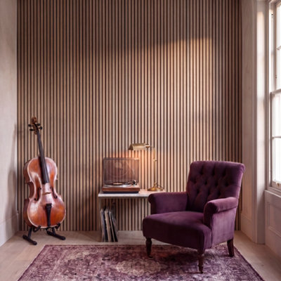 Kraus Easy Living - Chestnut - Acoustic Slat Wall Panel x5 Pack (L ...