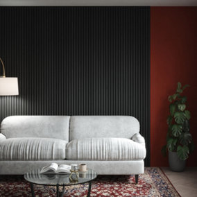 Kraus Easy Living - Slate Grey - Acoustic Slat Wall Panel - (L) 240cm x (W) 60cm Single Panel