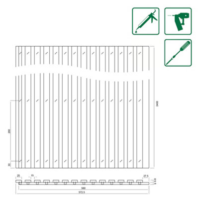 Kraus - Maple Stripe - Easy-Fit Acoustic Slat Wall Panel - (L) 240cm x (W) 57.3cm - Pack of 3 Panels