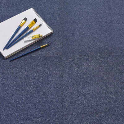 Kraus Premium Carpet Floor Tile - Blue - 20 Tiles in a box - 50cm x 50cm - Total 5m² Coverage