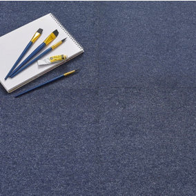 Kraus Premium Carpet Floor Tile - Blue - 20 Tiles in a box - 50cm x 50cm - Total 5m² Coverage