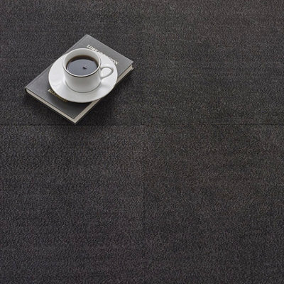 Kraus Premium Carpet Floor Tile - Charcoal Grey - 20 Tiles in a box - 50cm x 50cm - Total 5m�² Coverage