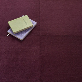 Kraus Premium Carpet Floor Tile - Plum - 20 pieces - 50x50cm - 5m² Coverage
