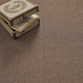 Kraus Value Carpet Floor Tile - Brown - 20 Tiles in a box - 50cm x 50cm - Total 5m² Coverage