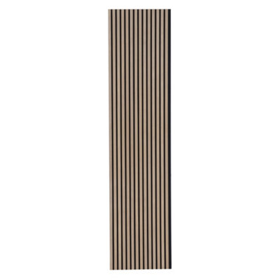 Kraus - Walnut Brown - Easy-Fit Acoustic Slat Wall Panel - (L) 240cm x (W) 57.3cm - Pack of 3 Panels