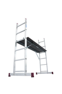 Krause 5 in 1 Aluminium Folding Combination Scaffold Ladder