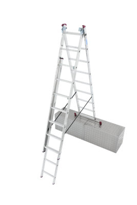 Krause Corda 3 Section Combination Ladder With Stairway Function - 3x9 Rung (5.3m)