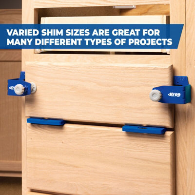 Kreg Setup and Spacer Shims - Take the guesswork out of installing drawers and doors, and easily create consistent spacing
