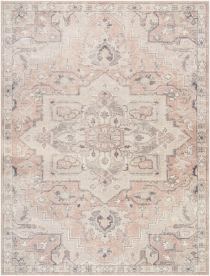KRISHNA Becki Owens x Livabliss Vintage Traditional Oriental Boho Salmon Area Rug 160 x 213 cm