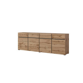 Kross 25 Sideboard Cabinet in Oak Wotan - W2250mm H780mm D400mm Rustic Modernity