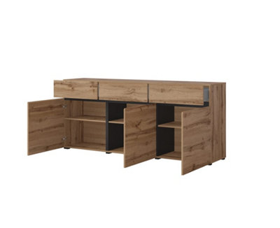 Kross 43 Sideboard Cabinet in Oak Wotan - W1800mm H780mm D400mm, Timeless Style