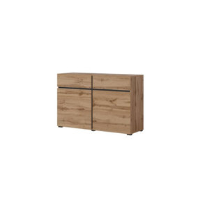 Kross 45 Sideboard Cabinet in Oak Wotan - W1190mm H780mm D400mm, Rustic Elegance