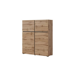 Kross 76 Highboard Cabinet in Oak Wotan - W1190mm H1390mm D400mm, Timeless Storage