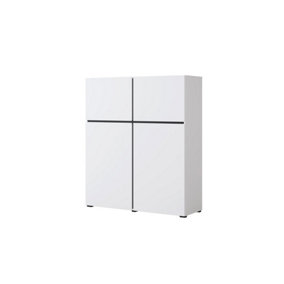 Kross 76 Highboard Cabinet in White - W1190mm H1390mm D400mm, Bright and Modern