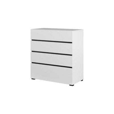 Kross 80cm Chest of Drawers in Crisp White - Sleek Storage Solution for Modern Bedrooms