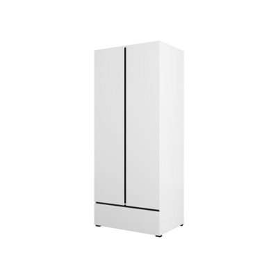 Kross 89cm Hinged Wardrobe in Pristine White - Compact Elegance for Modern Bedrooms